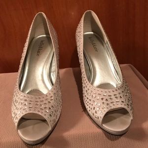 Mirrored open toe heels